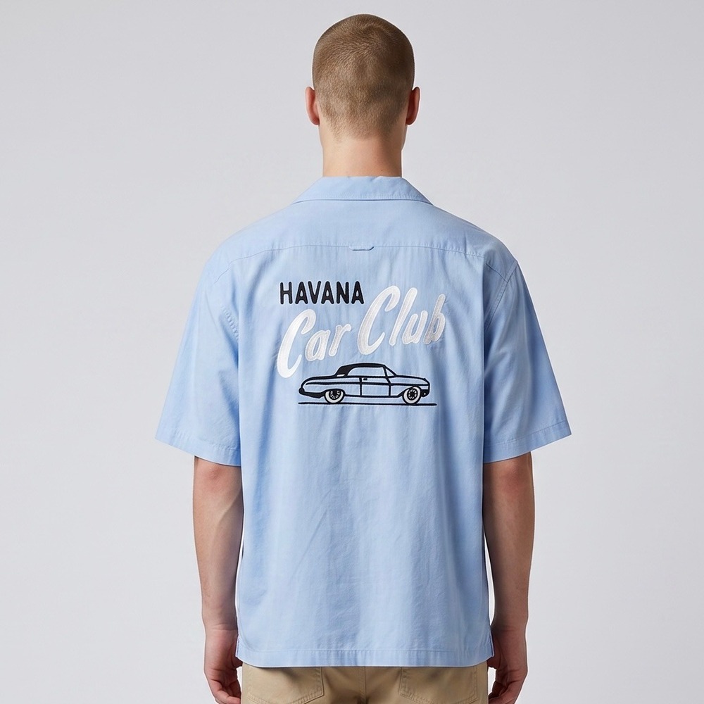 Todd Snyder Havana Car Club Shirt Mens XXL Blue Japanese Fabric Short Sleeve